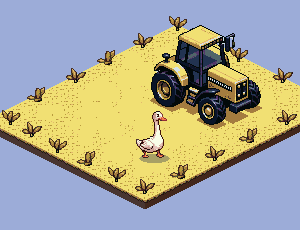 Трактор и гусь